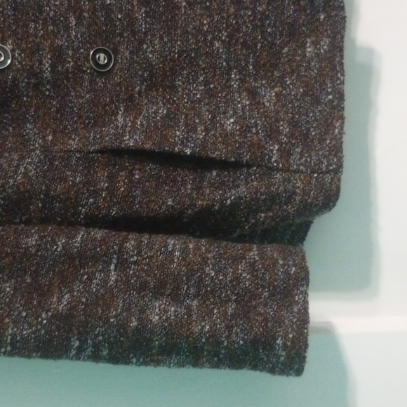 ST JOHN Collection Boucle Tweed Leather Trim Double- Breasted Blazer Jacket - Picture 7 of 16